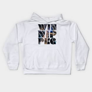 Retro Winnipeg Skyline Kids Hoodie